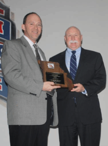 Bob Burchard receiving the 2016 Gary Filbert Award
