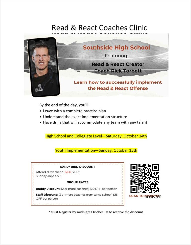 Read & React Coaches Clinic Advert flyer