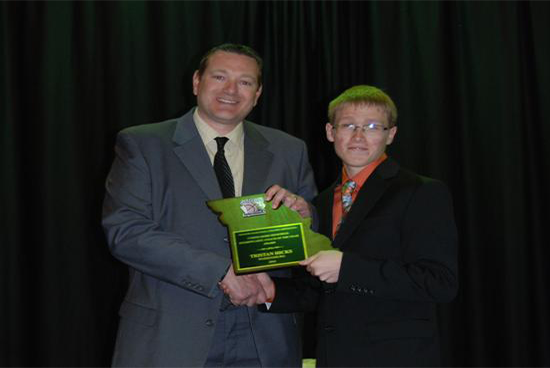 Tristan Hicks with Curtis Kerr Award
